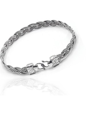 Midyat Nurtaş Gümüş Yöresel Örgü Model 925 Ayar Saf Gümüş Kadın Hasır Bilezik 201023476