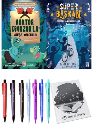 Süper Başkan Zamanı Durduran Saat ve Doktor Dinozor'la Ateşe Yolculuk 2li Set