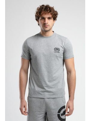 ECKO UNLTD Corınth Gri Bisiklet Yaka Baskılı Standard Fit Erkek Tshirt