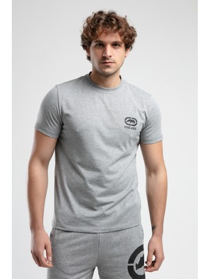 ECKO UNLTD Corınth Gri Bisiklet Yaka Baskılı Standard Fit Erkek Tshirt