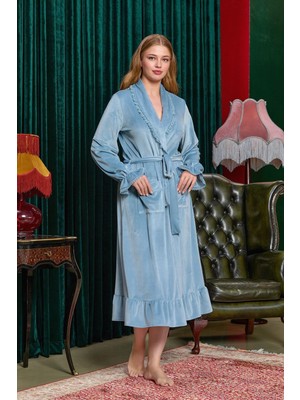 Cossy By Aqua Kadın Mavi Sabahlık 25191