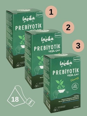 Lazika (3'LÜ SET) Avantajlı Prebiyotik Yeşil Çay Seti-(Sindirim Sağlığını Destekler),Rezene,Vitamin D3...