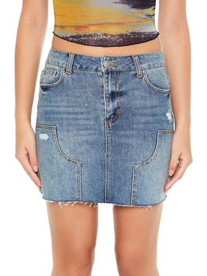 Forever 21 Denim Mini Etek