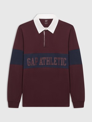 Gap Erkek Bordo Gap Logo Polo Yaka Colorblock T-Shirt