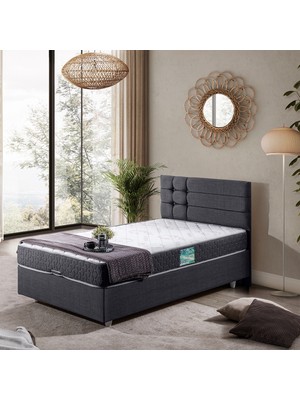 Setay Viyana Tek Kişilik Baza Başlık Comfort Yatak Seti - Antrasit