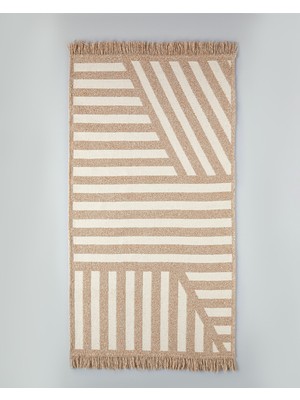 Linear Dokuma Kilim 80X150 cm Açık Krem - Kahve