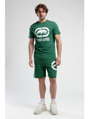 ECKO UNLTD Trınıty Yeşil Örme Şort Nakışlı Standard Fit Erkek Örme Şort