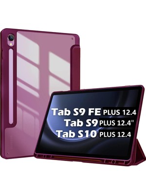 MobaxAksesuar Samsung Galaxy Tab S9 Fe PLUS/S10 Plus/s9 Plus Kılıf Grafiti Şeffaf Kalem Bölmeli X610-16-810-18 X820