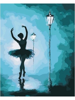 Kırmızı Ayı Mavi Işık ve Balerin Sayılarla Boyama Seti Kasnaklı