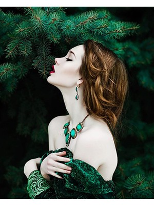 Kırmızı Ayı Yeşil Çam Modeli Sayılarla Boyama Seti Kasnaklı