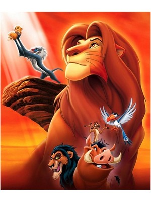 Kırmızı Ayı Aslan Kral Çizgi Film Sayılarla Boyama Seti Kasnaklı