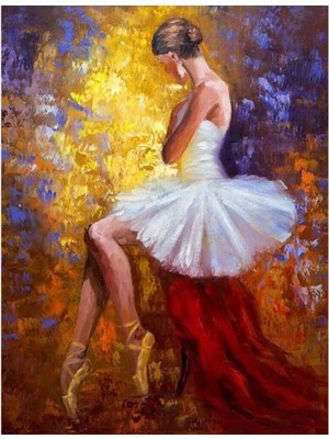 Kırmızı Ayı Balerin Sayılarla Boyama Seti Kasnaklı