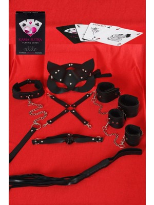 MOTTO10 Butik Sexy Görselli Oyun Kartı Kama Sutra 7'li Harness Set