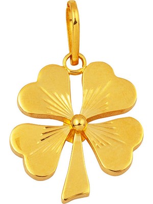 Bilezikci Yonca Model 22 Ayar Altın Zincirsiz Kolye