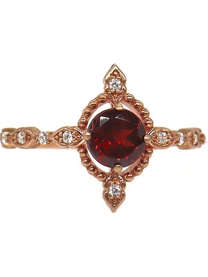 Özel Tasarım Vintage Garnet & Pırlanta Yüzük