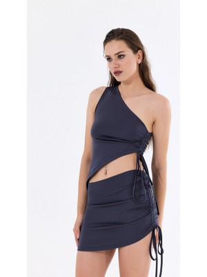 Büzgülü Tek Omuz Bluz