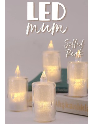 LED Mum Seti 4 Adet Eriyen Pilli Dumansız Alevli Ledli Dekoratif Yapay Mum Dekor Işığı 8cm