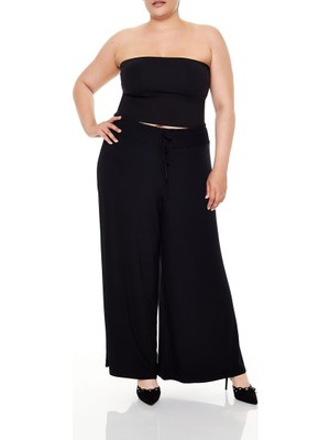 Plus Size Wide-Leg Pantolon