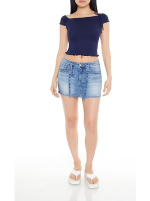 Forever 21 Utility Denim Straight Mini Etek