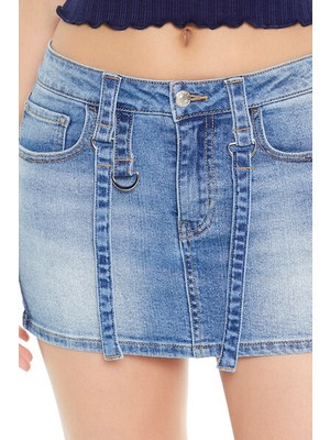 Forever 21 Utility Denim Straight Mini Etek