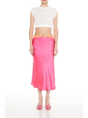 Forever 21 Saten Colorblock Maxi Etek