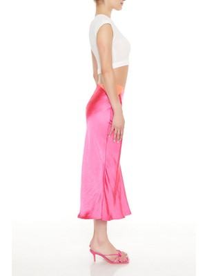 Forever 21 Saten Colorblock Maxi Etek