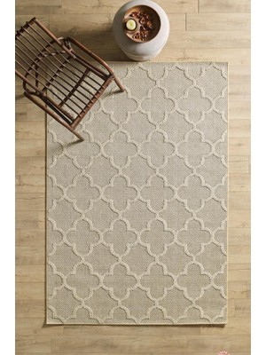 Iskandinav Tasarım Motifli Bej Halı Salon Halısı, Mutfak Halısı, Yolluk, Paspas,dış Mekan Halısı