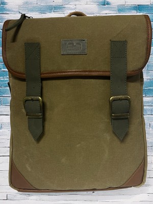 Old Cotton Cargo Vintage Kanvas Su Geçirmez Design  Laptop Bölmeli Gezi Okul Seyahat Kamp Sırt Çantası 29 cm x 37 cm
