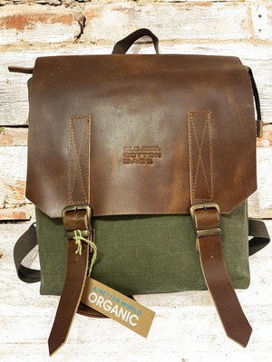 Old Cotton Cargo Vintage Kanvas Su Geçirmez Design  Laptop Bölmeli Gezi Okul Seyahat Kamp Sırt Çantası 29 cm x 35 cm