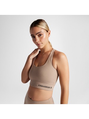 Converse Wordmark Kadın Kahverengi Bra Top Nefes Alabilir Kumaş ile Şık Tasarım ve Günlük Kullanım İçin