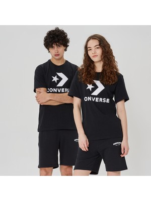 Converse Go-To Star Chevron Logo Unisex Siyah T-Shirt