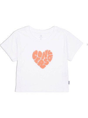 Converse Heart Slim Fit Kadın Beyaz T-Shirt
