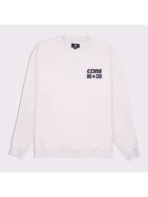 Converse Cons One Star Crew Erkek Krem Sweatshirt