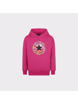 Converse Oversized Chuck Patch Çocuk Pembe Hoodie