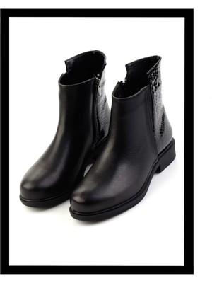 Bambi Siyah  Deri Kadın Bot & Bootie K02586307003