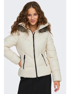 Only ONLFEVER SHORT PUFFER Bej Kadın Mont
