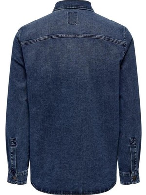 Only & Sons Onsjames Blue Black 6476 Shacket Vd