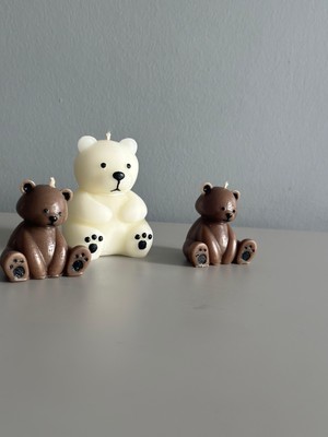3 Lü Kokulu Ayıcık Mum-6