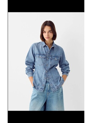 Allbucks Bershka, Bele Oturan Denim Gömlek ABBRS0056