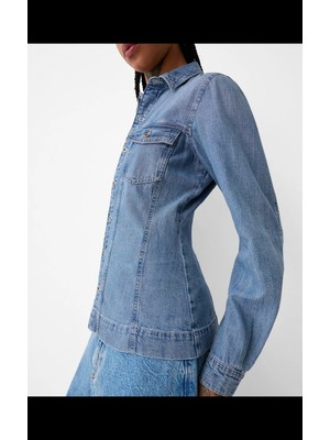 Allbucks Bershka, Bele Oturan Denim Gömlek ABBRS0056