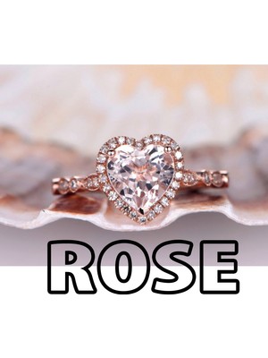 X-lady Accessories Rose Renk Kalp Şekil Lovely  Zirkon Pandora Yüzük Ayarlanabilir Her Parmağa Olur  - 2931
