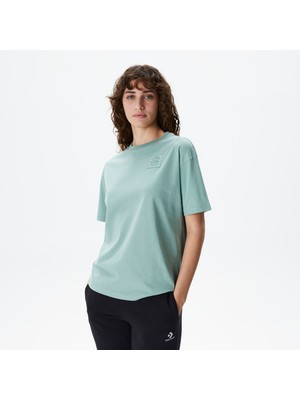Converse Chuck Taylor Embro Boxy Kadın Turkuaz T-Shirt