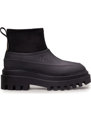 Calvin Klein Flatform Raınboot Low Mg Siyah Kadın Bot