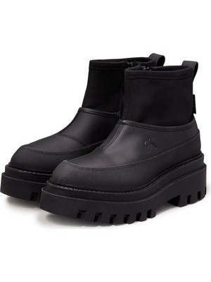 Calvin Klein Flatform Raınboot Low Mg Siyah Kadın Bot