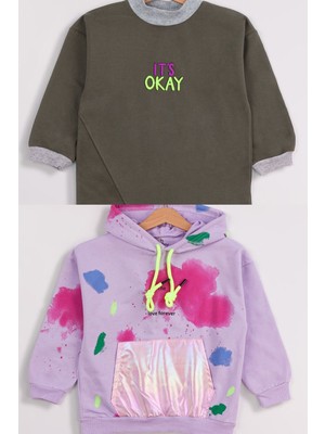 Harika Kids Kız Çocuk 2'li Paket Basic Sweatshirt