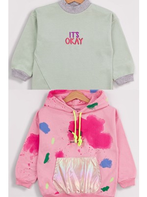 Harika Kids Kız Çocuk 2'li Paket Basic Sweatshirt