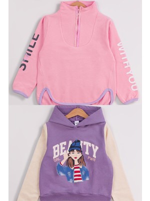 Harika Kids Kız Çocuk 2'li Paket Basic Sweatshirt