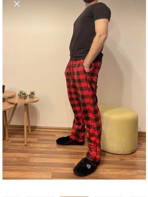 Kırmızı Ekose Eşofman Altı