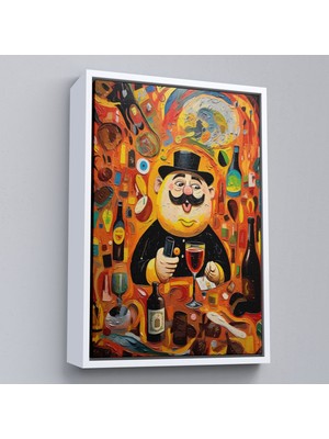 Alaz Trade Çerçeveli Içki Içen Şişman Adam TABLOSU-8002