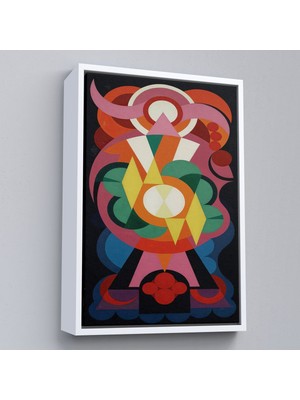 Alaz Trade Çerçeveli Auguste Herbin - Soyut Sanat Kompozisyon TABLOSU-8100